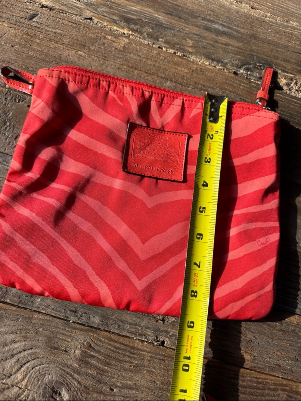 Coach zebra totes make up cases bag organizers pair/ set Hot Orange - Picture 4 of 13